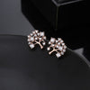 Small Cute Gold Tree Of Life Stud Earring For Woman Clear CZ Zircon Charms Earrings Female Jewelry Party Gift