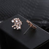 Small Cute Gold Tree Of Life Stud Earring For Woman Clear CZ Zircon Charms Earrings Female Jewelry Party Gift