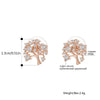 Small Cute Gold Tree Of Life Stud Earring For Woman Clear CZ Zircon Charms Earrings Female Jewelry Party Gift