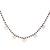 Small Cute Love Hearts Pendant Necklace For Women Black Beads Chain Short Chain Choker Female Jewelry