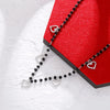 Small Cute Love Hearts Pendant Necklace For Women Black Beads Chain Short Chain Choker Female Jewelry