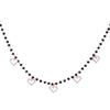 Small Cute Love Hearts Pendant Necklace For Women Black Beads Chain Short Chain Choker Female Jewelry