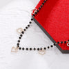 Small Cute Love Hearts Pendant Necklace For Women Black Beads Chain Short Chain Choker Female Jewelry