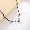 Small Cute Love Hearts Pendant Necklace For Women Black Beads Chain Short Chain Choker Female Jewelry