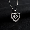 Small Dog Footprint Heart Pendant Necklace Women's Necklace Austrian Rhinestone Inlaid Necklace Pendant Accessory Party Jewelry