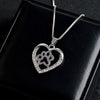 Small Dog Footprint Heart Pendant Necklace Women's Necklace Austrian Rhinestone Inlaid Necklace Pendant Accessory Party Jewelry