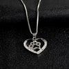 Small Dog Footprint Heart Pendant Necklace Women's Necklace Austrian Rhinestone Inlaid Necklace Pendant Accessory Party Jewelry