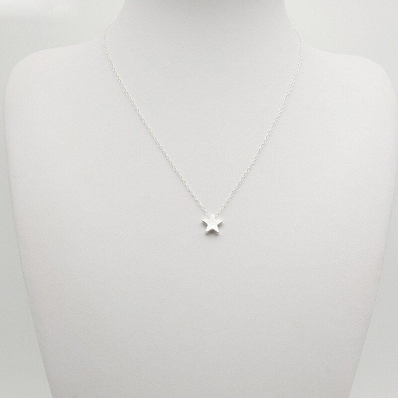 Small Heart Moon Star Choker Necklace for Women Gold/Silver Color Short Chain Love Pendant Collar Necklace Bohemian Jewelry Gift