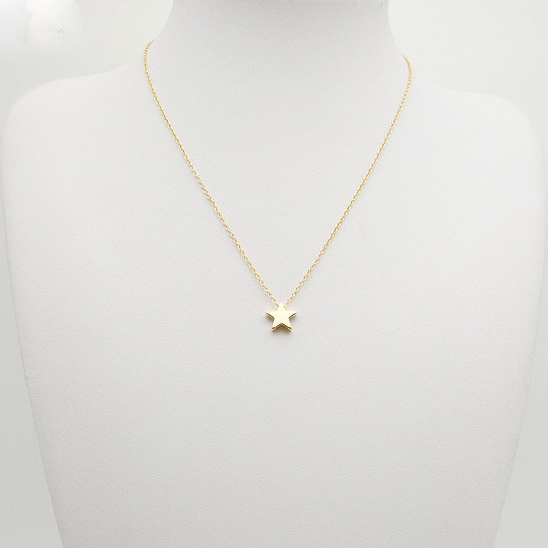 Small Heart Moon Star Choker Necklace for Women Gold/Silver Color Short Chain Love Pendant Collar Necklace Bohemian Jewelry Gift