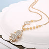 Small Lovely Girl Shape Pendant Necklace For Girl Mon Family BLack Gold Beads Chain Clear Crystal Heart Necklaces Jewelry Gift