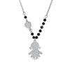 Small Lovely Girl Shape Pendant Necklace For Girl Mon Family BLack Gold Beads Chain Clear Crystal Heart Necklaces Jewelry Gift