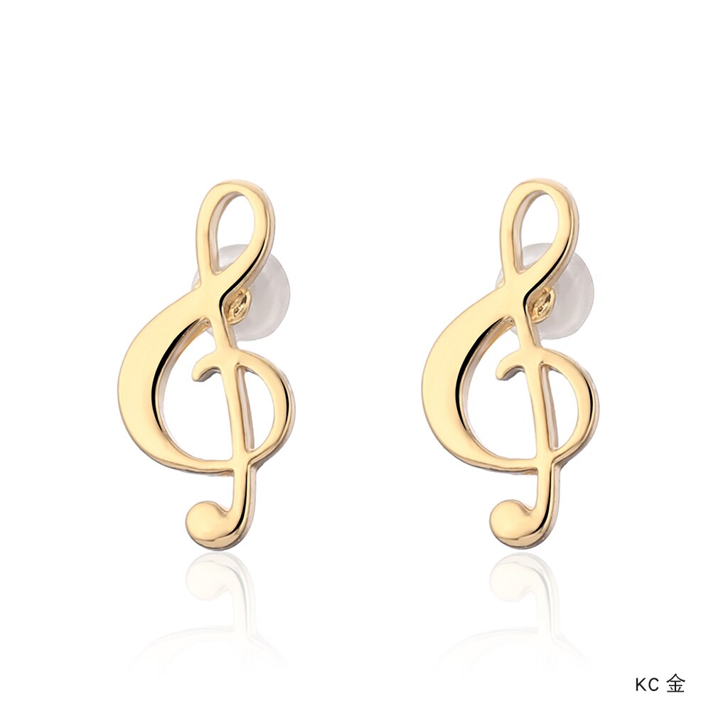 Small Music Earrings Gold Silver Color Simple Lovely Ear Studs for Women Party Charm Musical Note Earring Jewelry Gift
