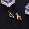 Small Music Earrings Gold Silver Color Simple Lovely Ear Studs for Women Party Charm Musical Note Earring Jewelry Gift