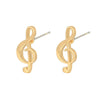 Small Music Earrings Gold Silver Color Simple Lovely Ear Studs for Women Party Charm Musical Note Earring Jewelry Gift