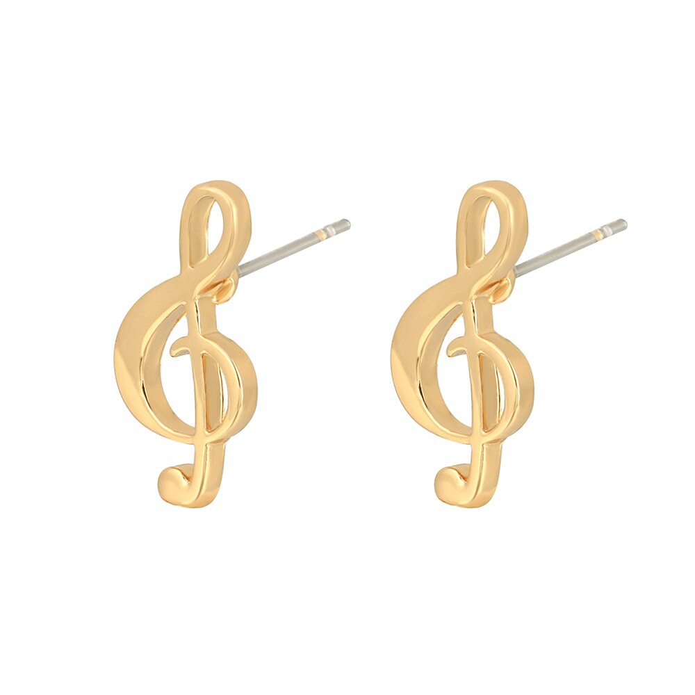 Small Music Earrings Gold Silver Color Simple Lovely Ear Studs for Women Party Charm Musical Note Earring Jewelry Gift