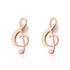 Small Music Earrings Gold Silver Color Simple Lovely Ear Studs for Women Party Charm Musical Note Earring Jewelry Gift