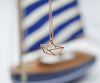 Small Origami Sailboat Necklace Navy Nautical Geometric Ocean Paper Sail Boat Ship Pendant Chain Necklaces for Women Jewelry