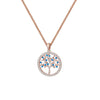 Small Round Tree of Life Pendant Necklace For Women Gold Silvery Chain Charm White Blue CZ Zircon Choker Necklace Party Jewelry