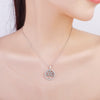 Small Round Tree of Life Pendant Necklace For Women Gold Silvery Chain Charm White Blue CZ Zircon Choker Necklace Party Jewelry