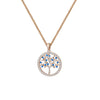 Small Round Tree of Life Pendant Necklace For Women Gold Silvery Chain Charm White Blue CZ Zircon Choker Necklace Party Jewelry