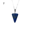 Small Size Reiki Pendulum Natural Stone Amulet Healing Crystal Hexagonal Chain Pendant Charm Necklace for Men Women Jewelry