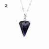 Small Size Reiki Pendulum Natural Stone Amulet Healing Crystal Hexagonal Chain Pendant Charm Necklace for Men Women Jewelry
