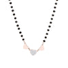 Small Stainless Steel Love Hearts Pendant Necklace For Women Black Beads Chain Crystal Short Choker Female Jewelry