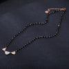 Small Stainless Steel Love Hearts Pendant Necklace For Women Black Beads Chain Crystal Short Choker Female Jewelry