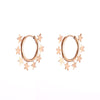 Small Stars Around Circle Hoop Earring Gold Silver Color Simple Stainless Steel Earrings For Woman Girls Gifts Trendy Jewelry