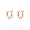 Small Stars Around Circle Hoop Earring Gold Silver Color Simple Stainless Steel Earrings For Woman Girls Gifts Trendy Jewelry