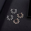 Small Stars Around Circle Hoop Earring Gold Silver Color Simple Stainless Steel Earrings For Woman Girls Gifts Trendy Jewelry