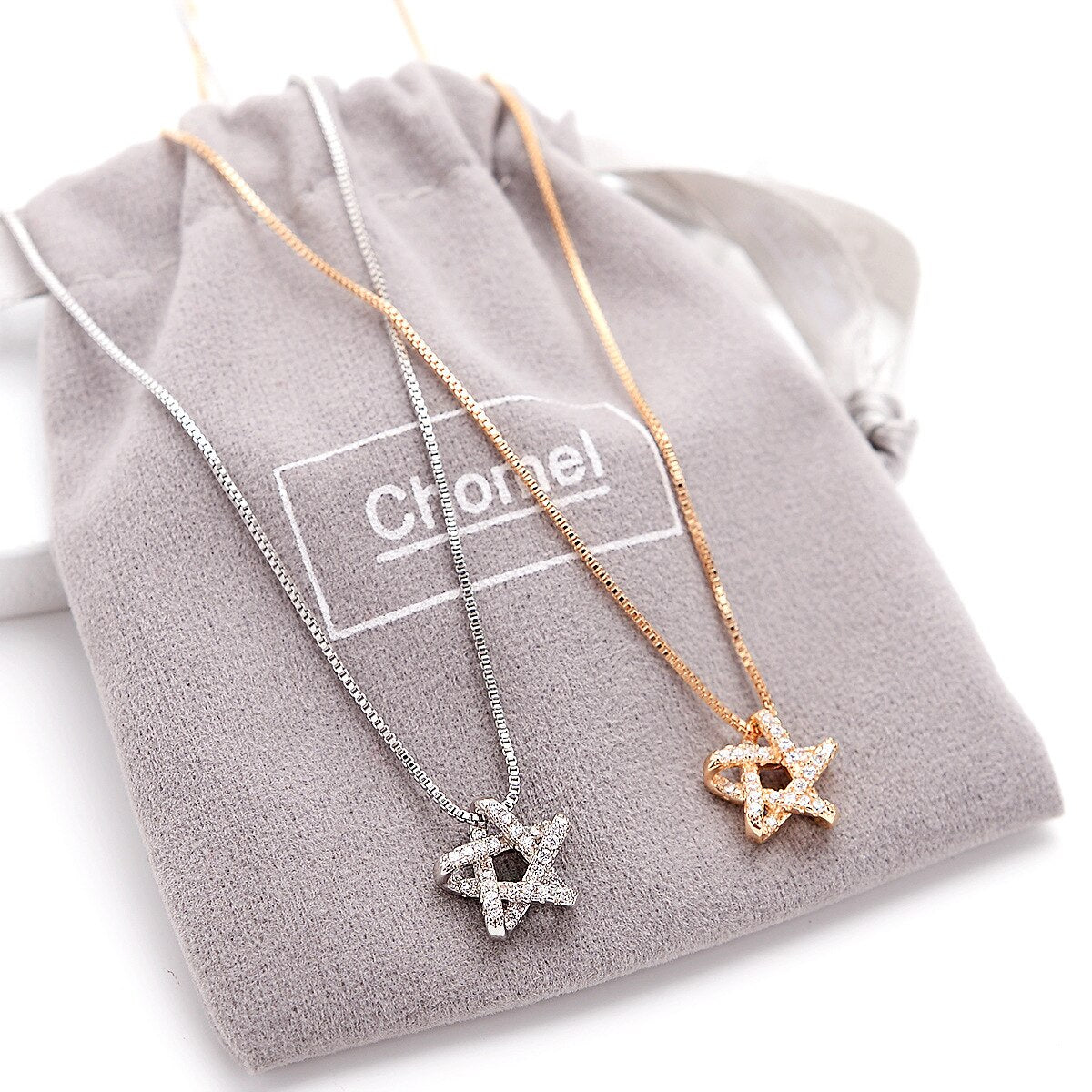 Small five-pointed star sterling silver necklace female clavicle chain niche versatile simple necklace