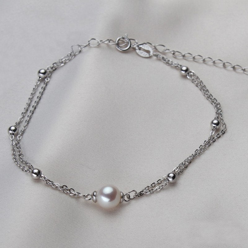 Small fresh summer pearl bracelet women natural Circular pearl bracelet for women bracelet