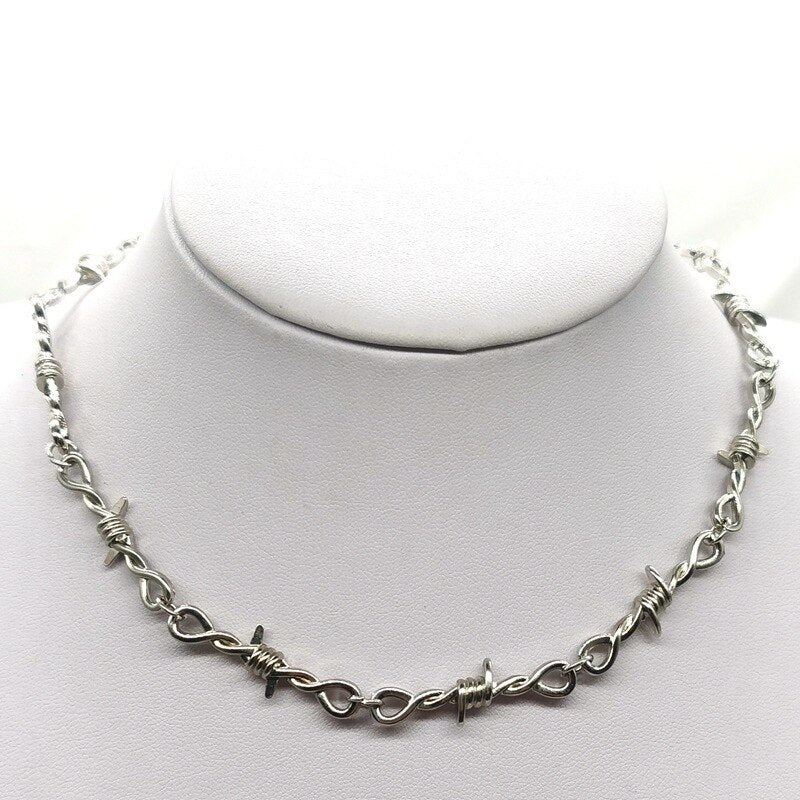 Small wire Brambles Iron Unisex Choker Necklace Women Hip-hop Gothic Punk Style Barbed Wire Little thorns Chain Choker Gifts