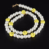 Smile Face Bead Chain Necklace Women 2021 Cute Happy Face Strand Simulated Pearl Bead Necklace For Women Jewelry Gift