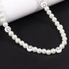 Smile Face Bead Chain Necklace Women 2021 Cute Happy Face Strand Simulated Pearl Bead Necklace For Women Jewelry Gift