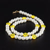 Smile Face Bead Chain Necklace Women 2021 Cute Happy Face Strand Simulated Pearl Bead Necklace For Women Jewelry Gift