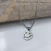 Smile Face Necklace Women Chain Figure Pendant Necklaces Girl Jewelry Silver Color Trendy Kpop Zinc Alloy Collares