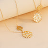 Smile Face with Sunflower Pendant Necklace