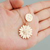Smile Face with Sunflower Pendant Necklace