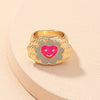 Smile Gal Ring Alien Flower Queen Rings Namel Thick Ring Size  Spring Fine Lucky Jewelry Heart Clouds Rings for Women Gift
