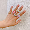 Smile Gal Ring Alien Flower Queen Rings Namel Thick Ring Size  Spring Fine Lucky Jewelry Heart Clouds Rings for Women Gift