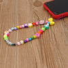 Smiley Beaded Anti-lost Phone Charm Chain Fruit Rainbow Soft Ceramic Lanyard Strap Mobile for Girls Phone Choker Keys