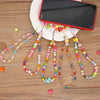 Smiley Beaded Anti-lost Phone Charm Chain Fruit Rainbow Soft Ceramic Lanyard Strap Mobile for Girls Phone Choker Keys
