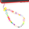 Smiley Beaded Anti-lost Phone Charm Chain Fruit Rainbow Soft Ceramic Lanyard Strap Mobile for Girls Phone Choker Keys
