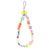 Smiley Beaded Anti-lost Phone Charm Chain Fruit Rainbow Soft Ceramic Lanyard Strap Mobile for Girls Phone Choker Keys