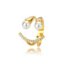 Smiley Pearl Rings For Women Men Stainless Steel Adjustable Ring 2023 Trend Lucky Aesthetic Jewerly Wedding Couple Gift anillos
