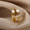 Smiley Pearl Rings For Women Men Stainless Steel Adjustable Ring 2023 Trend Lucky Aesthetic Jewerly Wedding Couple Gift anillos