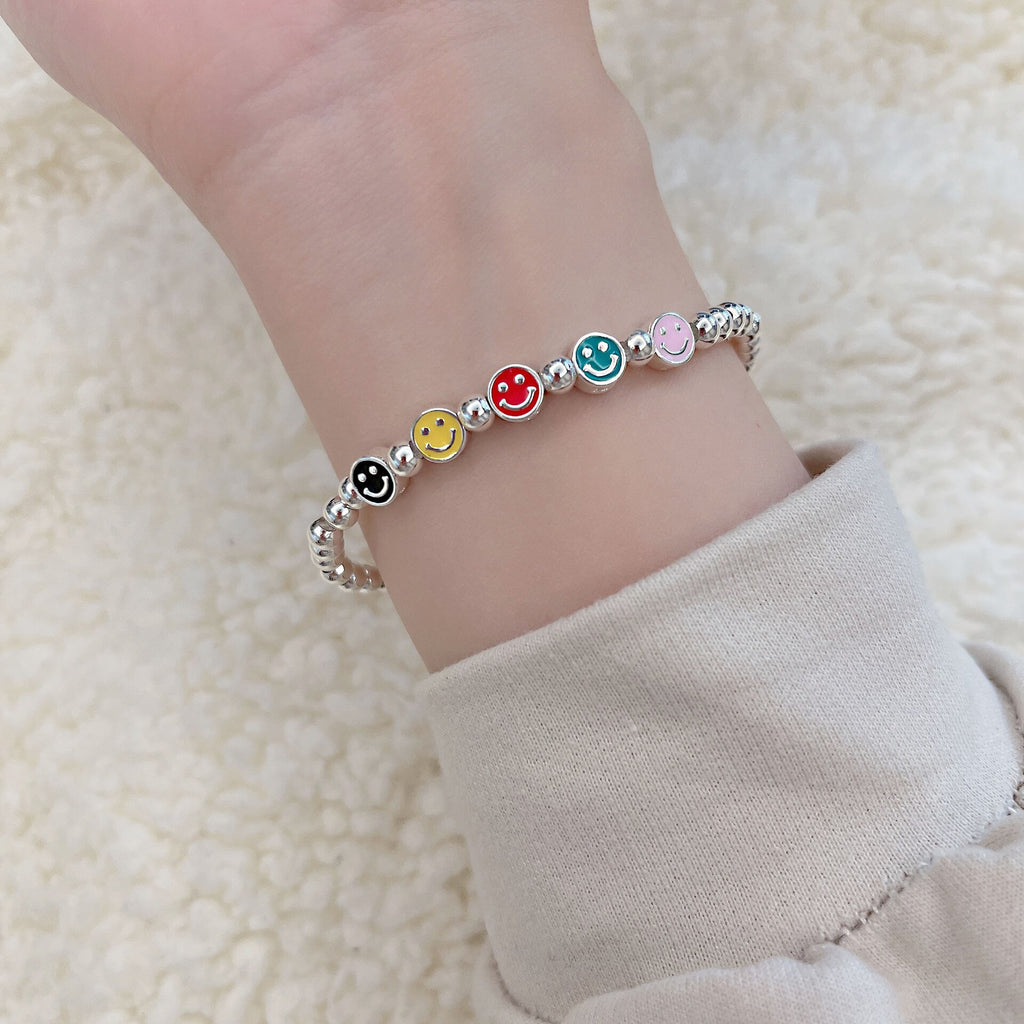 Smiling Face Beaded Bracelet For Women  Charm Jewelry Korean Accessories Christmas GaaBou Jewellery