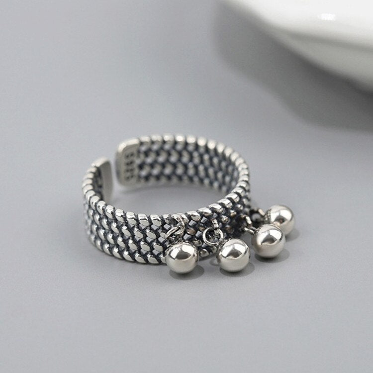 Smooth Surface Bead Vintage Silver Rings For Women  Designer Wedding Jewelry  Items  GaaBou